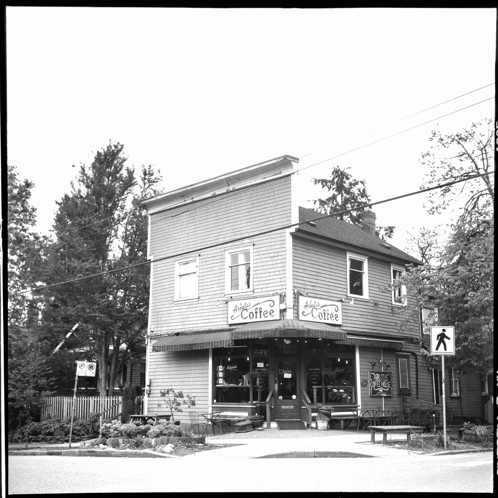 Arbutus Coffee in Kitsilano in an old landmark heritage building
